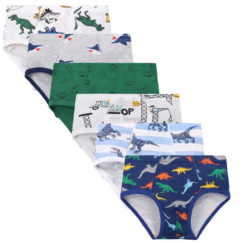 Cczmfeas Boys All Cotton Briefs Underwear Toddler Panties Pack of 6 (9-10 Years, B) - Image 1